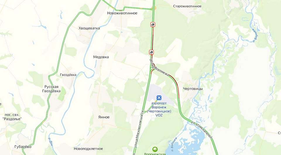 На выезде из Воронежа на трассе М-4 «Дон» из-за ДТП образовалась 8-километровая пробка