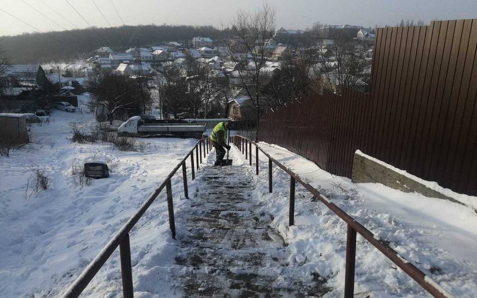 Воронежцы поблагодарили за своевременно расчищенные лестницы в Ленинском районе