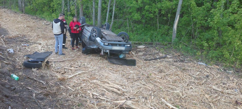 Из-за пьяного водителя в Воронежской области в перевернувшейся «Ладе» пострадал пассажир