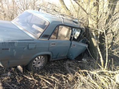 Водитель пострадал, когда его легковушка врезалась в дерево в Воронежской области