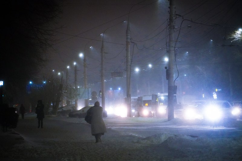 Метель в Воронеже.