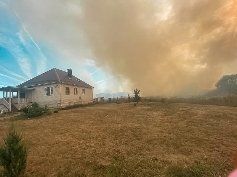 Пламя природного пожара в Воронежской области подступило к жилым домам