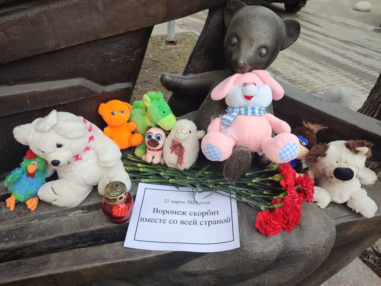 Мэр Воронежа сообщил о появлении народных мемориалов в память о погибших детях в теракте в Подмосковье