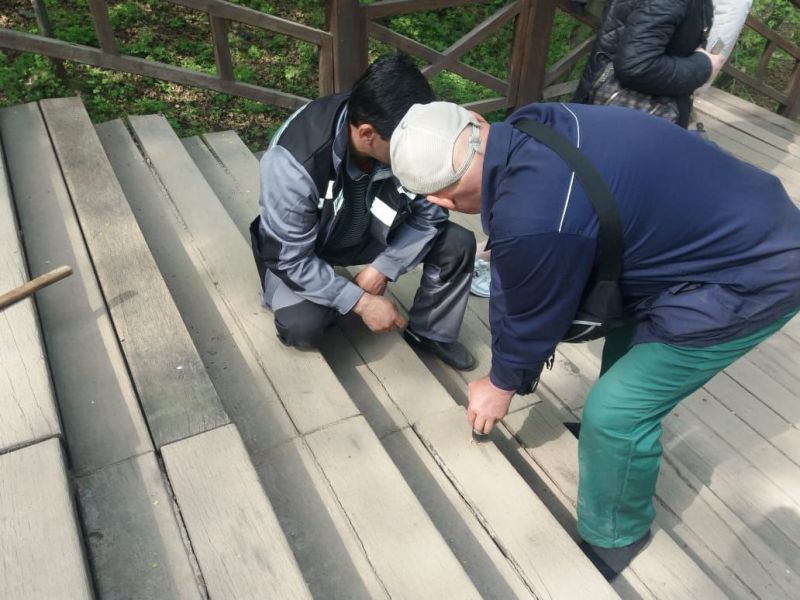 В Воронеже начали ремонт лестницы в Центральном парке