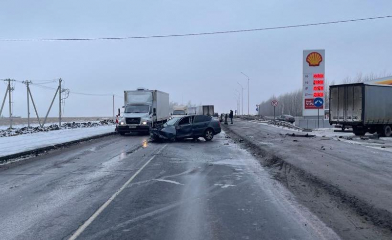 В массовой аварии с КамАЗом в Воронежской области пострадали три человека 