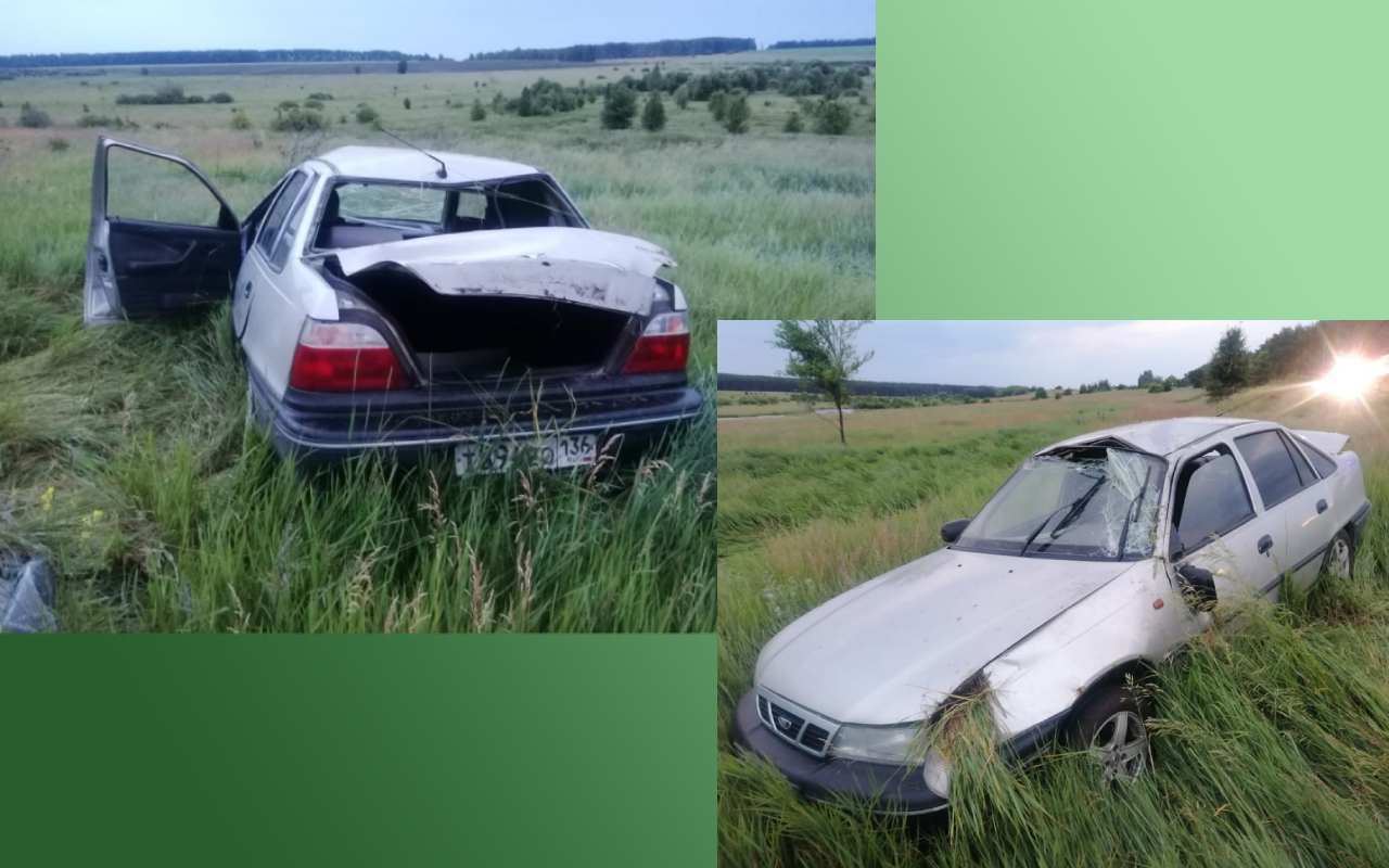 Автомобиль с тремя детьми перевернулся в Воронежской области