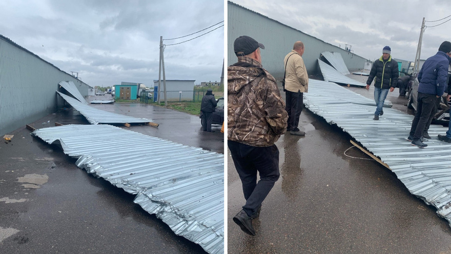 Сильный ветер сорвал крышу с рынка в Воронеже