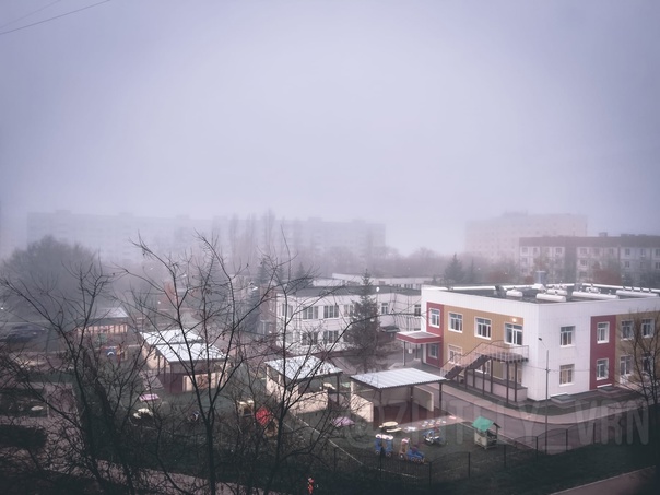 Фотографиями густого тумана поделились воронежцы