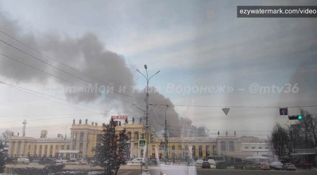 Дым от экскурсионного поезда на вокзале Воронеж-1 взволновал воронежцев