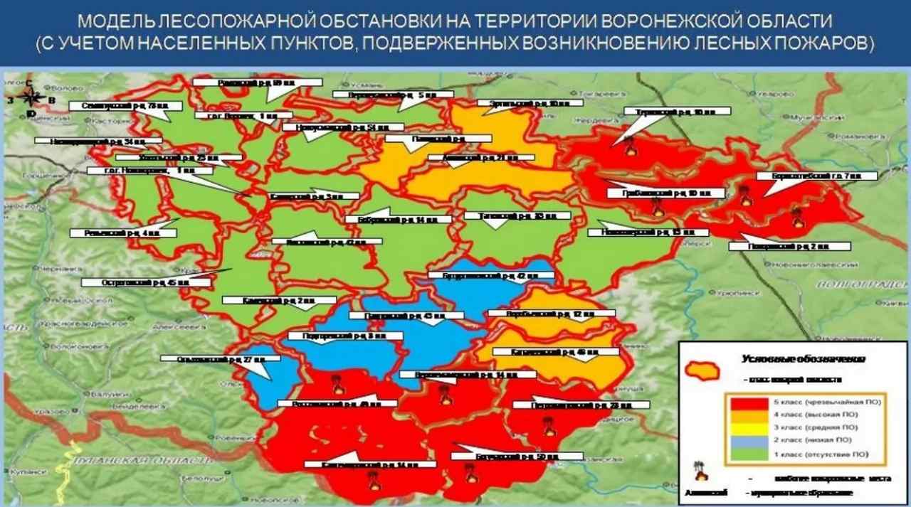 До 9 выросло число районов с V классом пожарной опасности в Воронежской области