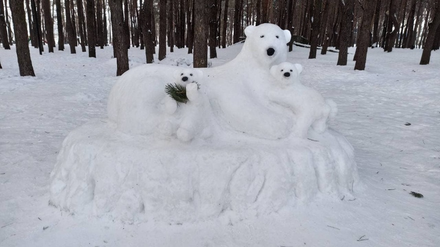 Белые медведи появились в воронежском парке