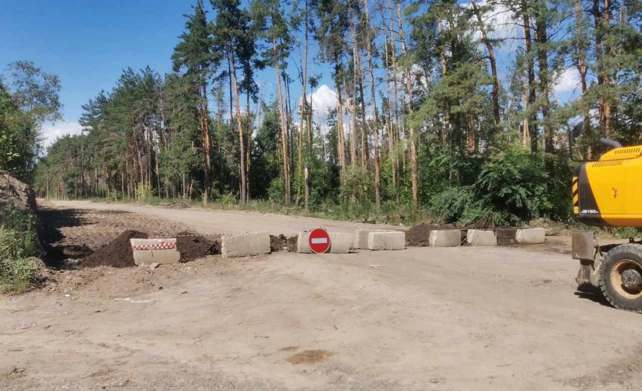 Бетонными блоками перекрыли проезд по Северному лесу в Воронеже