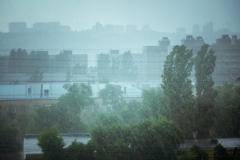 Из-за грозового дождя и ветра в Воронежской области продлили оранжевый уровень опасности