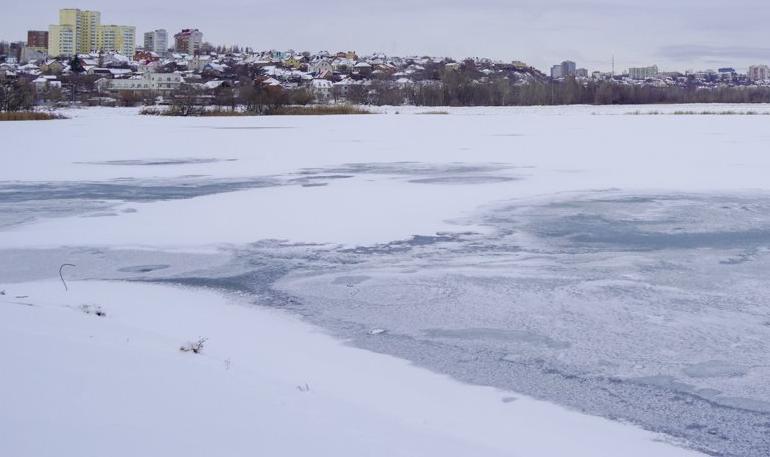 В Воронеже на видео попало катание по льду водохранилища с детской коляской