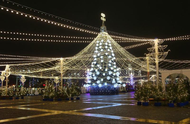 Празднично украшенную площадь Ленина в Воронеже для посещения откроют 28 декабря