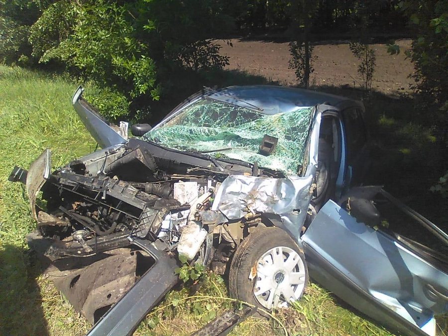В Воронежской области пострадали два человека во врезавшейся в дерево машине