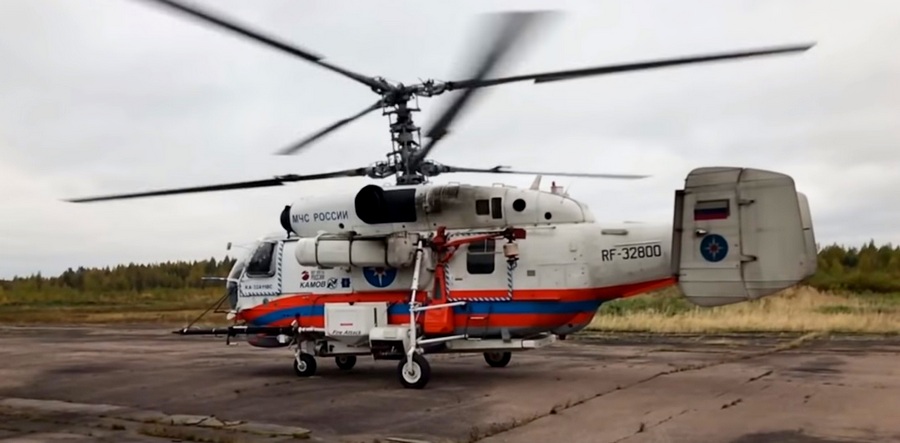 Вертолёт, дежуривший на пожарах в Воронежской области, вернулся в Москву