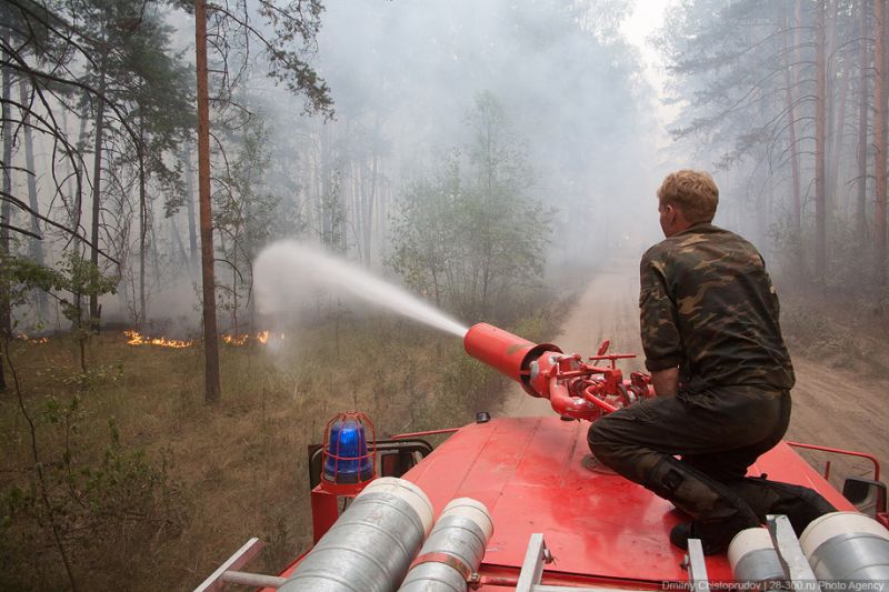 В Воронежской области отсекают огонь от села в Богучарском районе