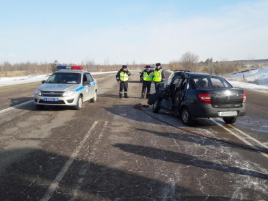 Водитель погиб, когда его «Лада» влетела в грузовик на воронежской трассе