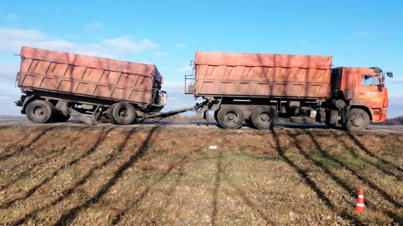 В Воронежской области на трассе столкнулись грузовики из Белгорода и Курска