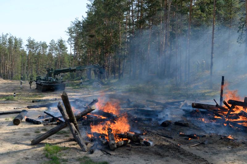 В противопожарных мероприятиях задействовали и военнослужащих ЗВО в Воронежской области