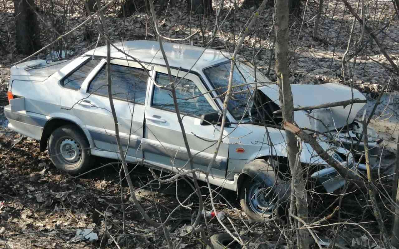 После наезда на дерево в кювете в больницу попал 34-летний автомобилист в Воронежской области
