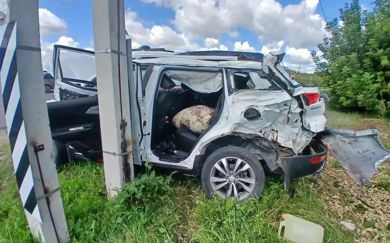 В страшном ДТП Geely с грузовиком на воронежской трассе погибла женщина и 5 человек пострадали Авто