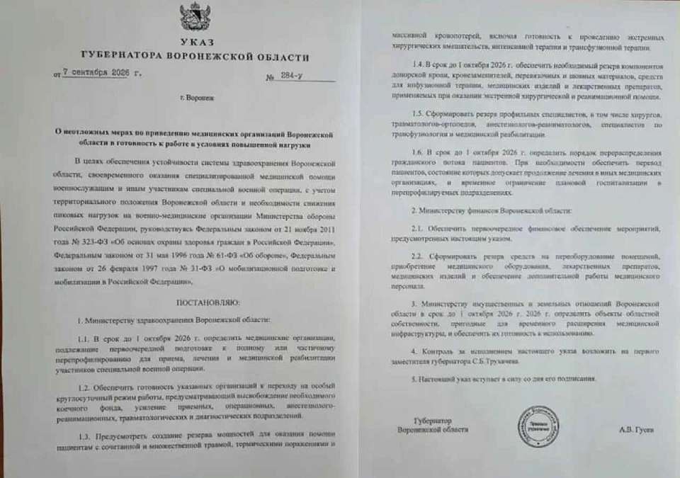 Фейк про перепрофилирование больниц для бойцов СВО распространяют в Воронежской области