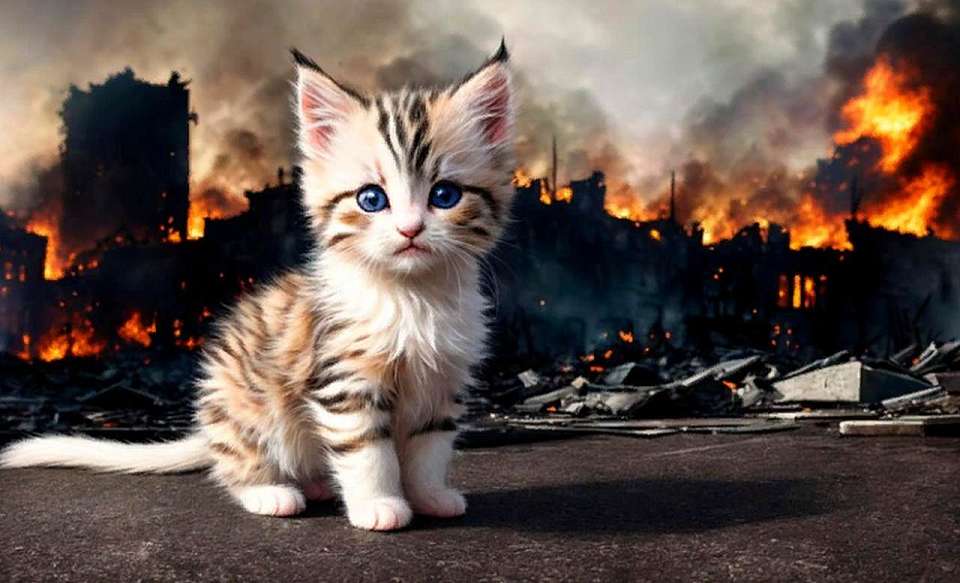 Котёнка пожарные спасли из загоревшегося подвала в Воронеже