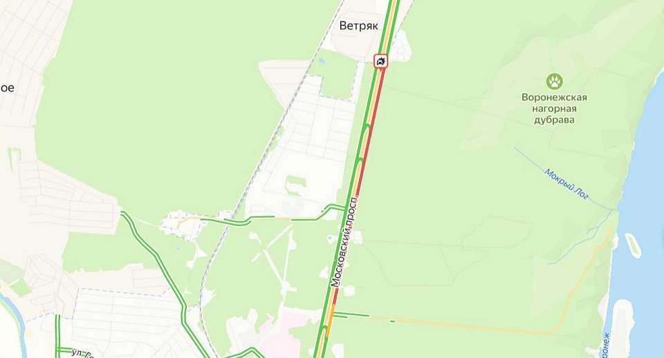 На выезде из Воронежа в сторону «Града» собралась огромная пробка