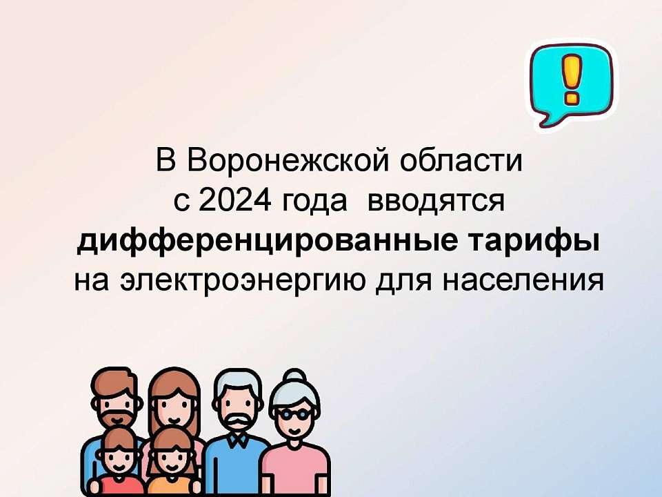 О введении дифференцированных тарифов на электричество в 2024 году рассказали воронежцам