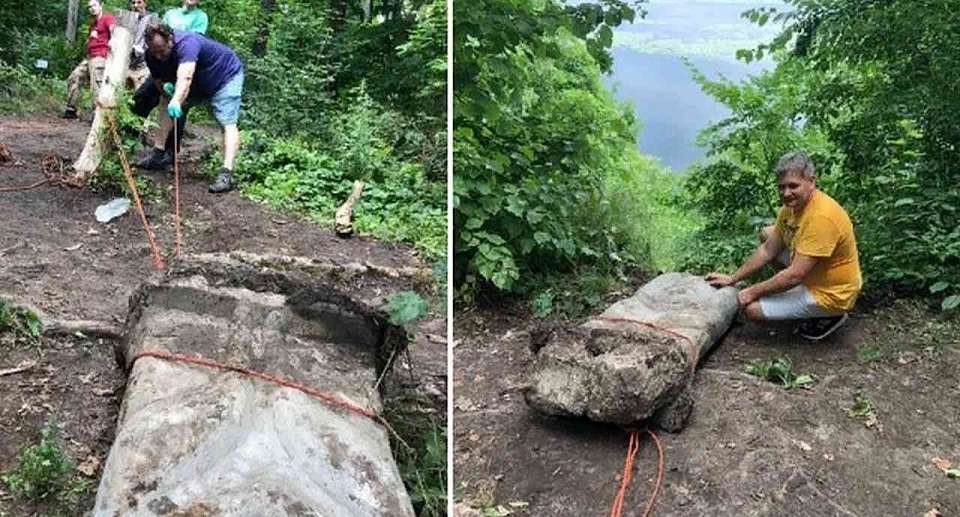 Скульптуру Половецкой бабы вернули на место на Воронежской экологической тропе