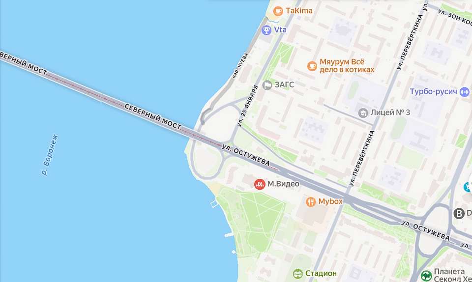 В Воронеже закроют движение по одному из съездов с Северного моста