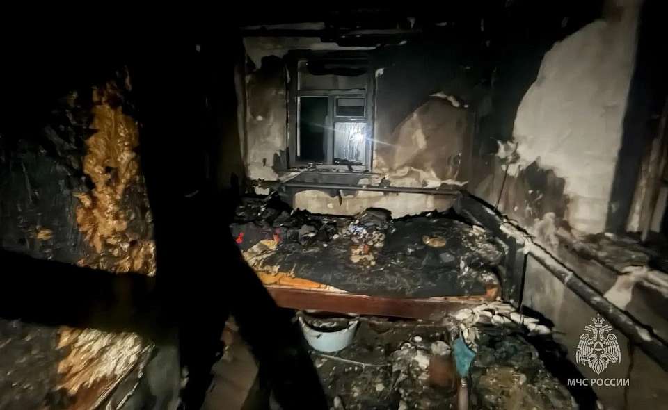 Спасатели опубликовали фото с места пожара в воронежском селе, унёсшего жизнь мужчины