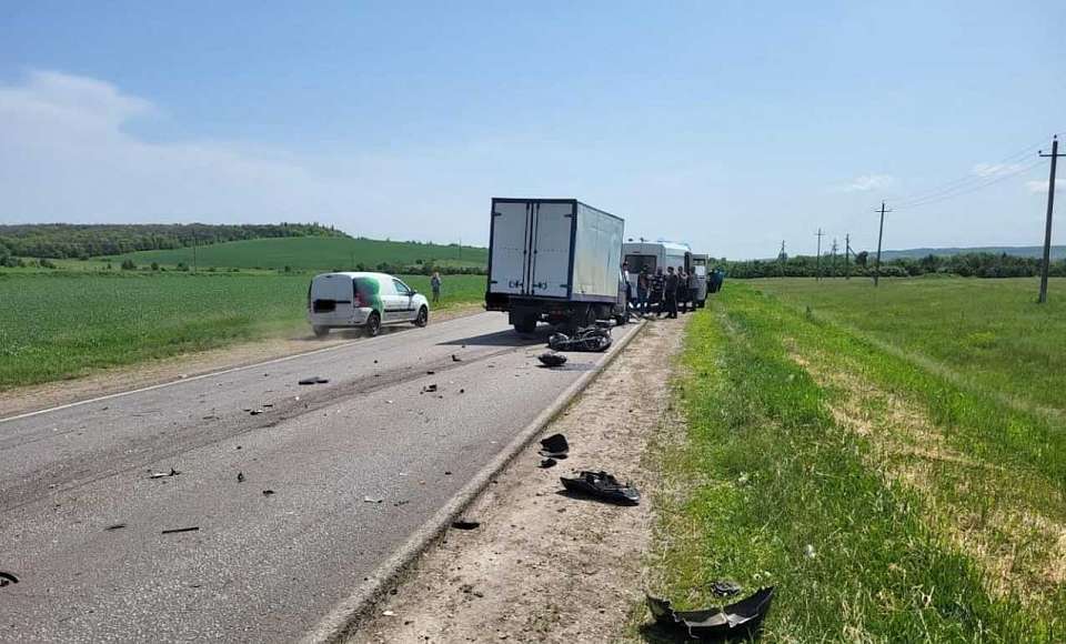 Мотоциклист погиб в лобовом столкновении с грузовиком на трассе в Воронежской области