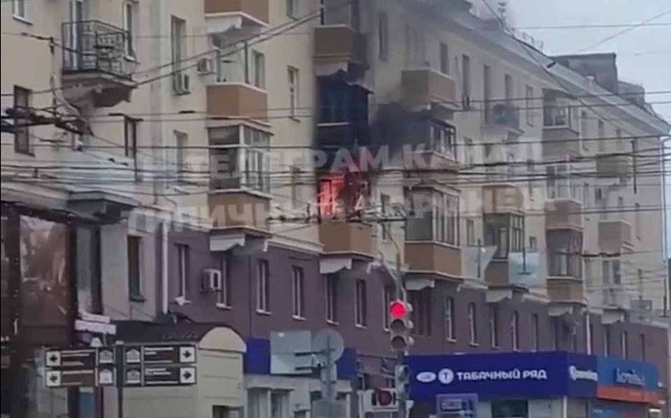 Квартира вспыхнула в центре Воронежа