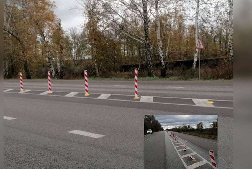 Сигнальные столбики установили на двух опасных участках трассы в Воронежской области