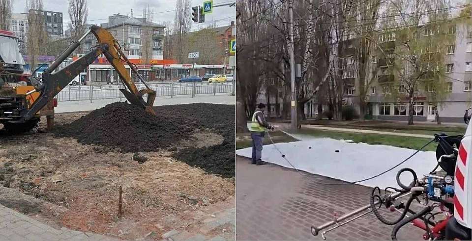 В Советском районе обновляют газоны