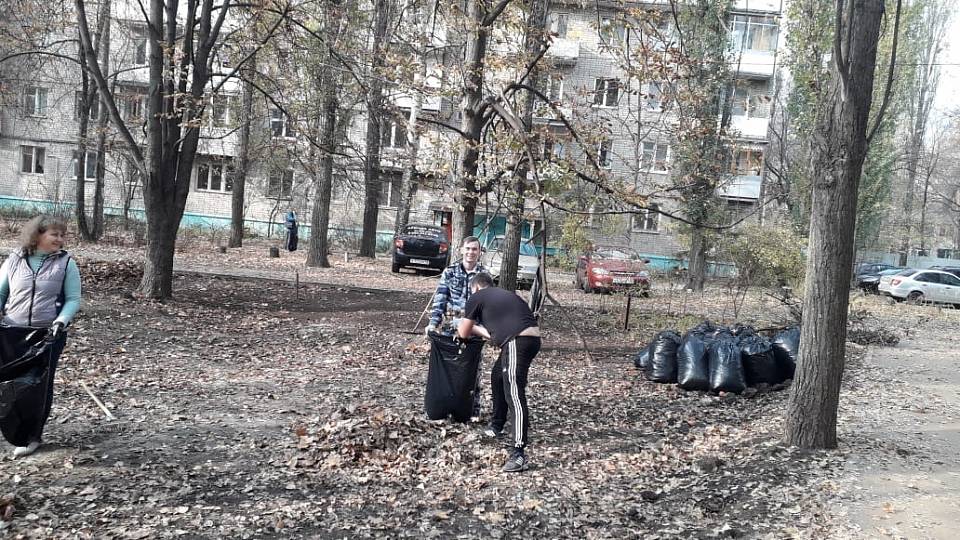 В Коминтерновском районе прошла уборка сквера имени Хользунова