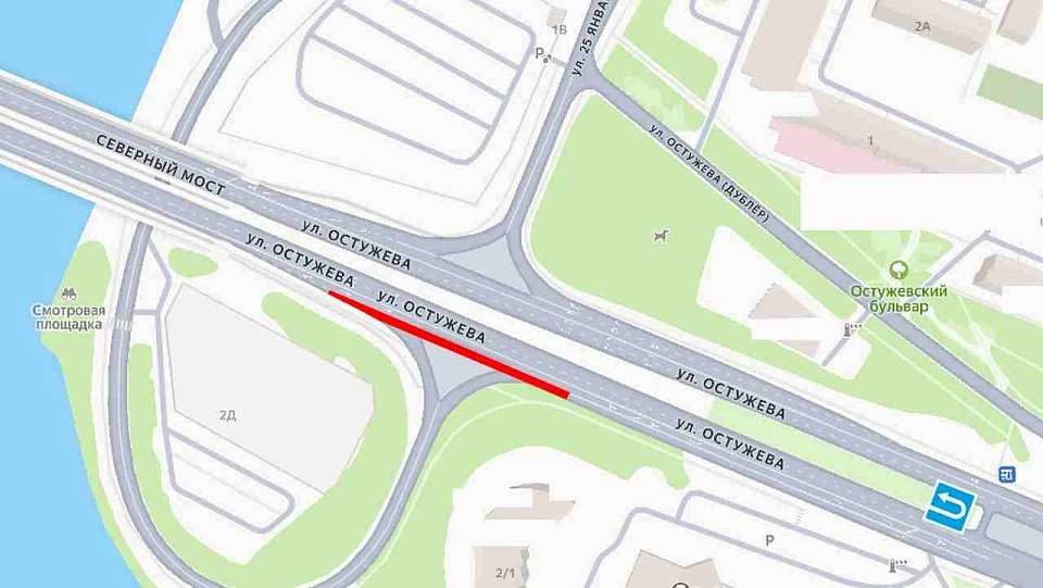 Съезд с Северного моста на улицу 25 Января с 13 апреля будет закрыт