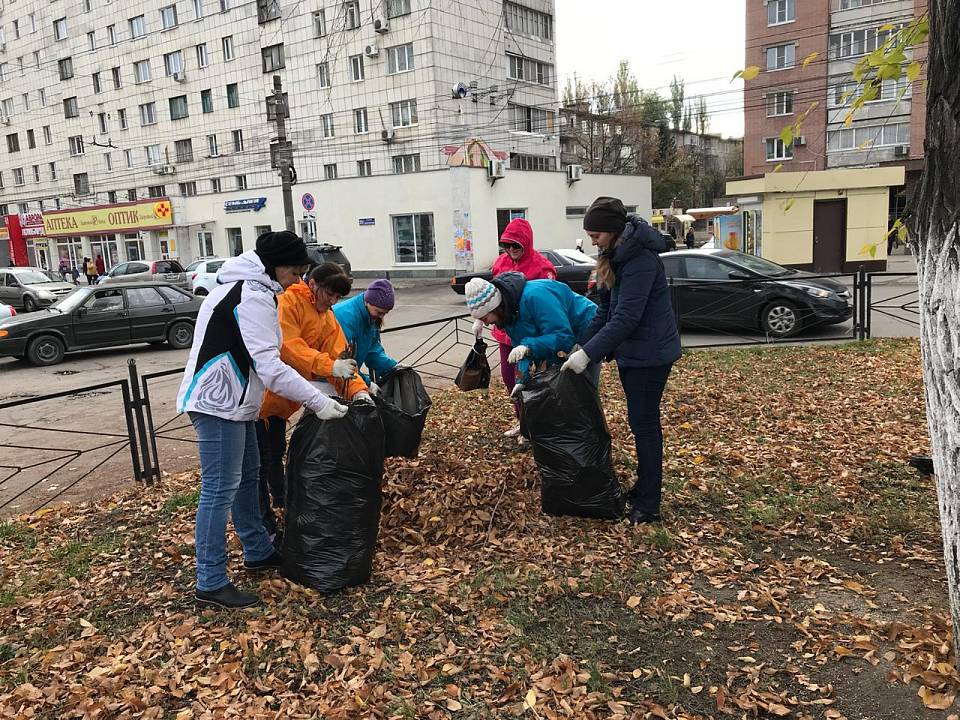 В Коминтерновском районе в субботу убрали                                                опавшую листву