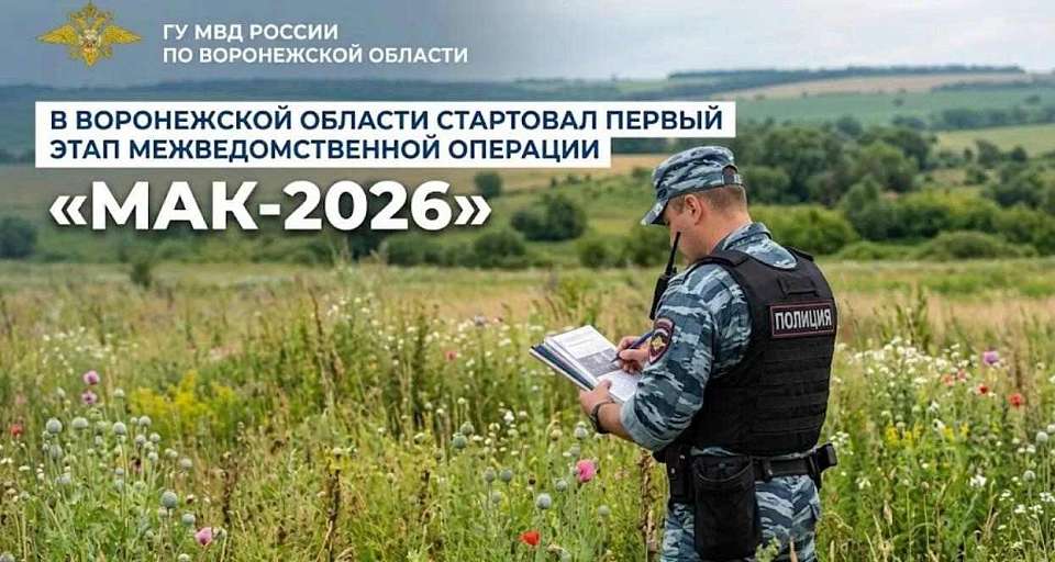 Первый этап операции «Мак-2026» начнётся в Воронежской области 20 июля