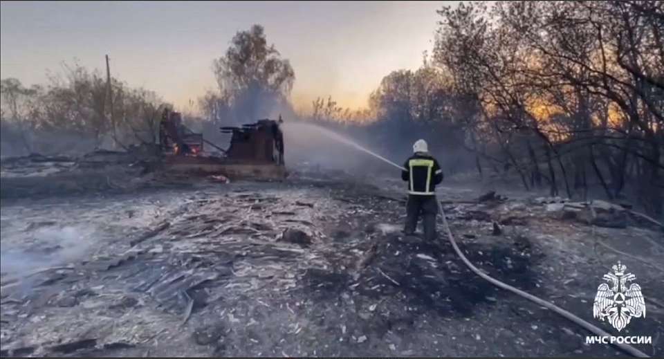 Шесть строений сгорело на пожаре площадью 20 га в воронежском селе